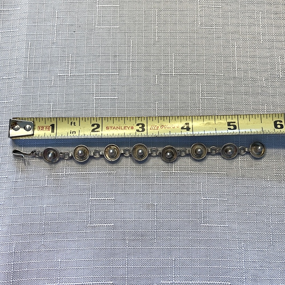 Vintage Mexican 925 Sterling Silver Plated Bracelet For Baby - Picture 2 of 4